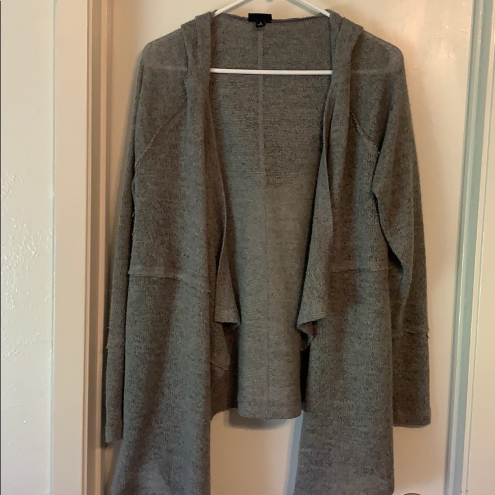 Torrid Womens Gray Hooded Cardigan Sharkbite